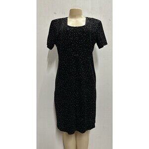 Another Thyme women’s Vintage dress size 10 black velvet with silver details